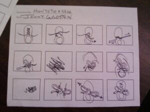 Visual instructions for how to tie a show